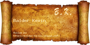 Balder Kevin névjegykártya