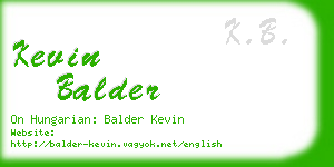 kevin balder business card